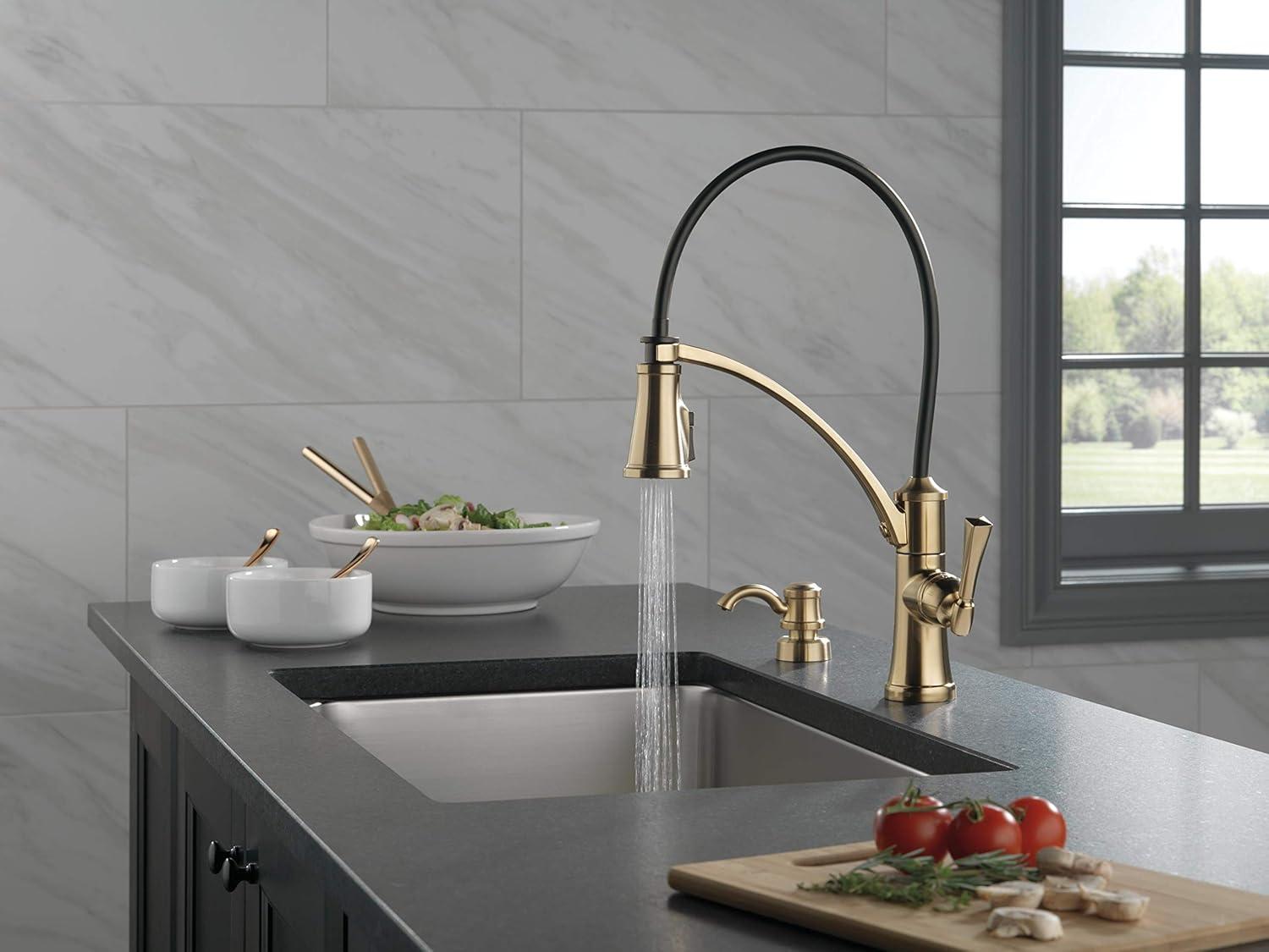 Foundry Pull Down Single Handle Kitchen Faucet withSoap Dispenser