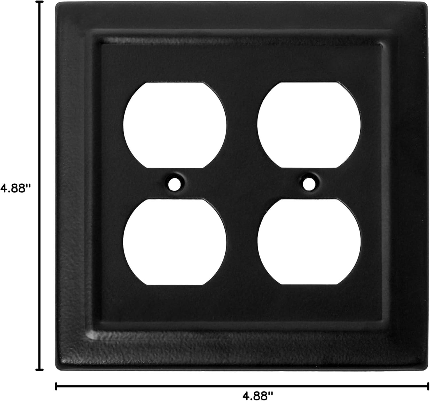 Matte Black Aluminum 2-Gang Duplex Wall Plate