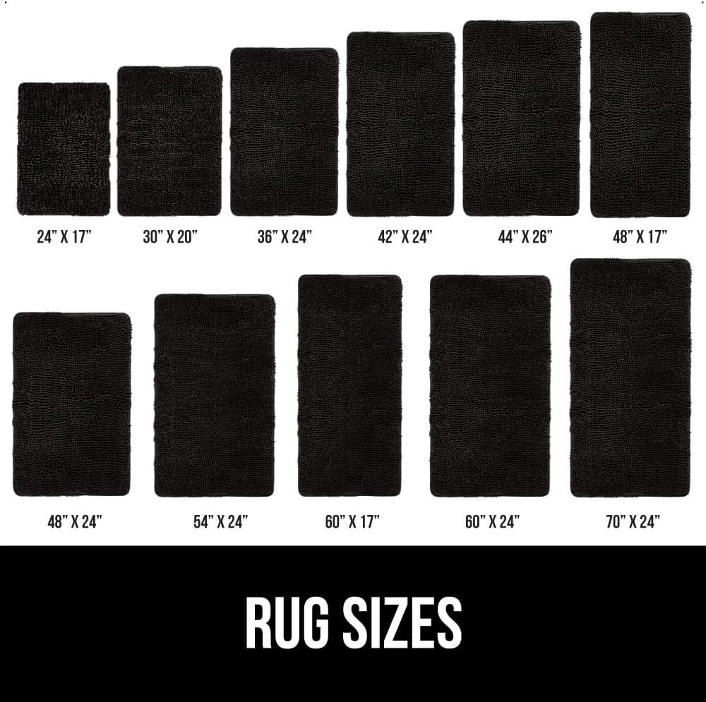 Black Chenille 24" x 17" Ultra Absorbent Bath Rug