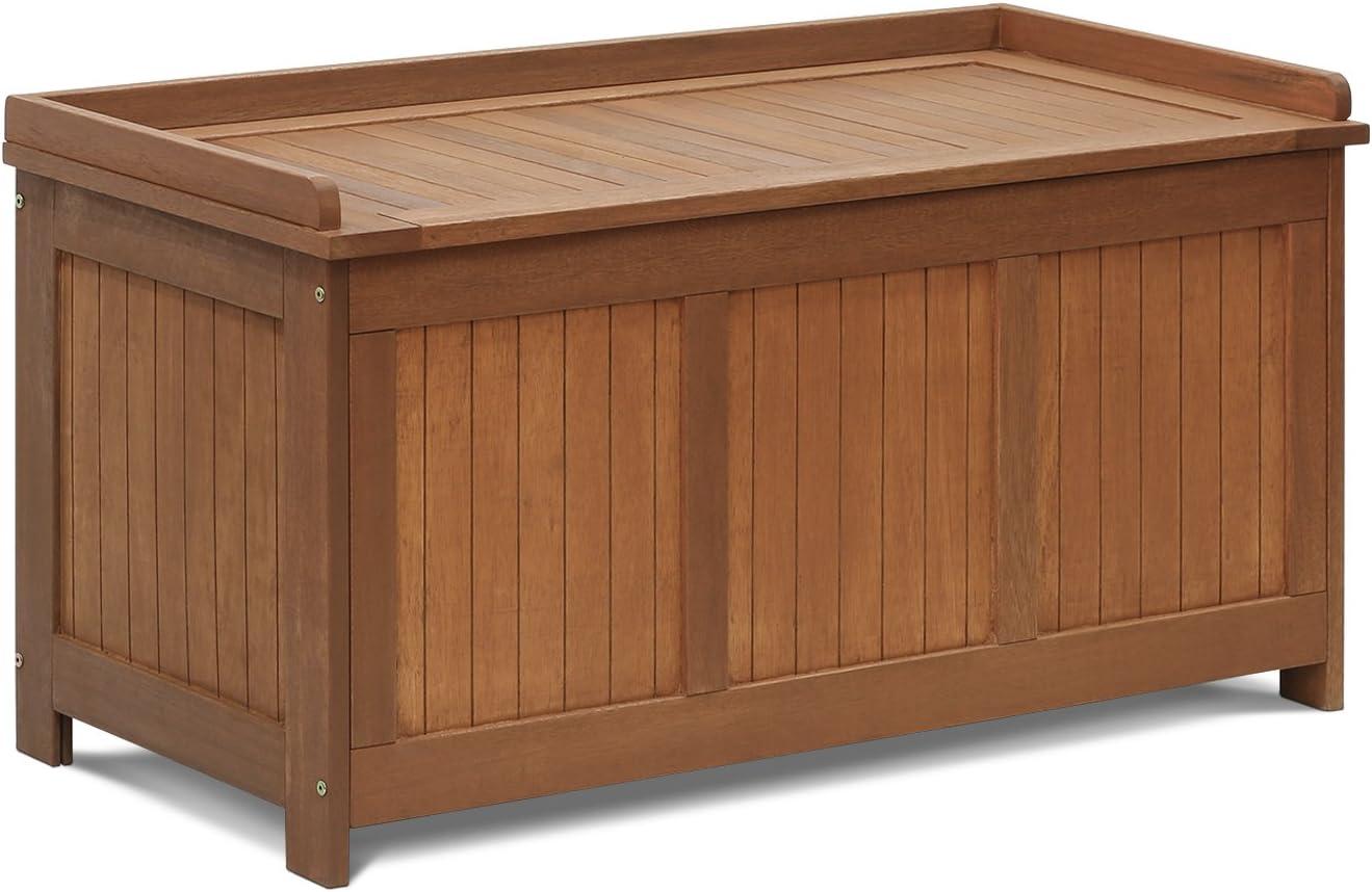 Natural Hardwood Outdoor Storage Deck Box