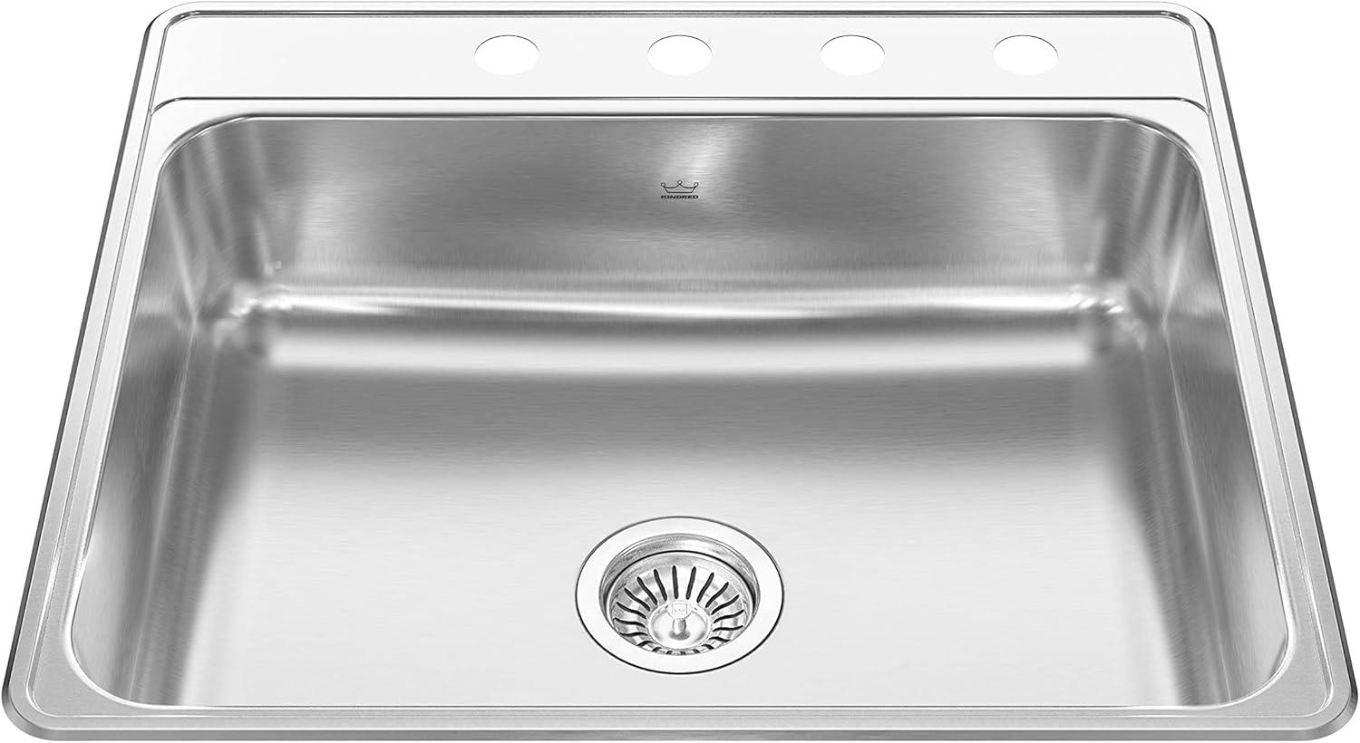 Kindred Stainless Steel Single Bowl Top Mount Kitchen Sink