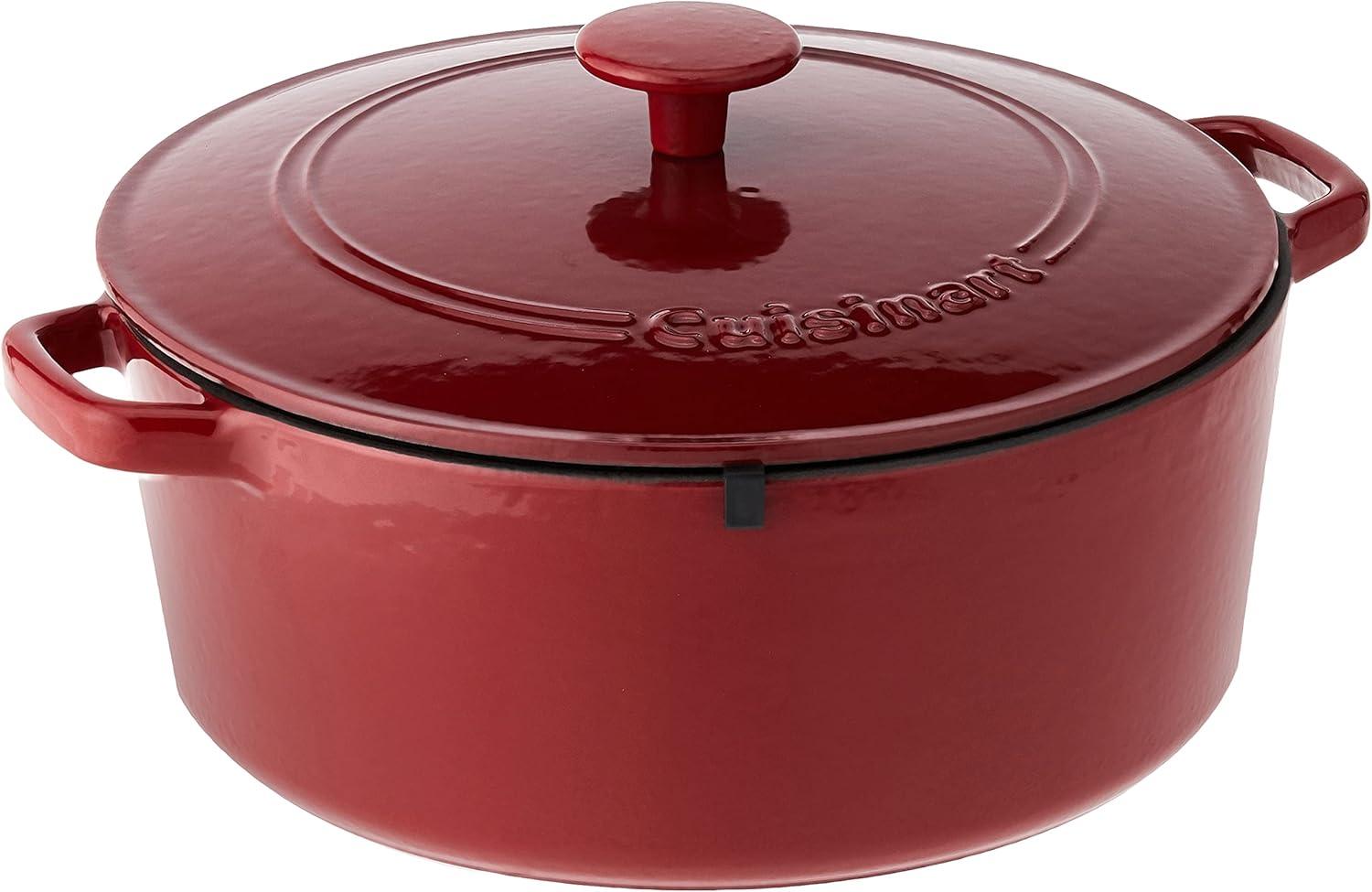 Cardinal Red Enameled Cast Iron 7-Quart Dutch Oven with Lid