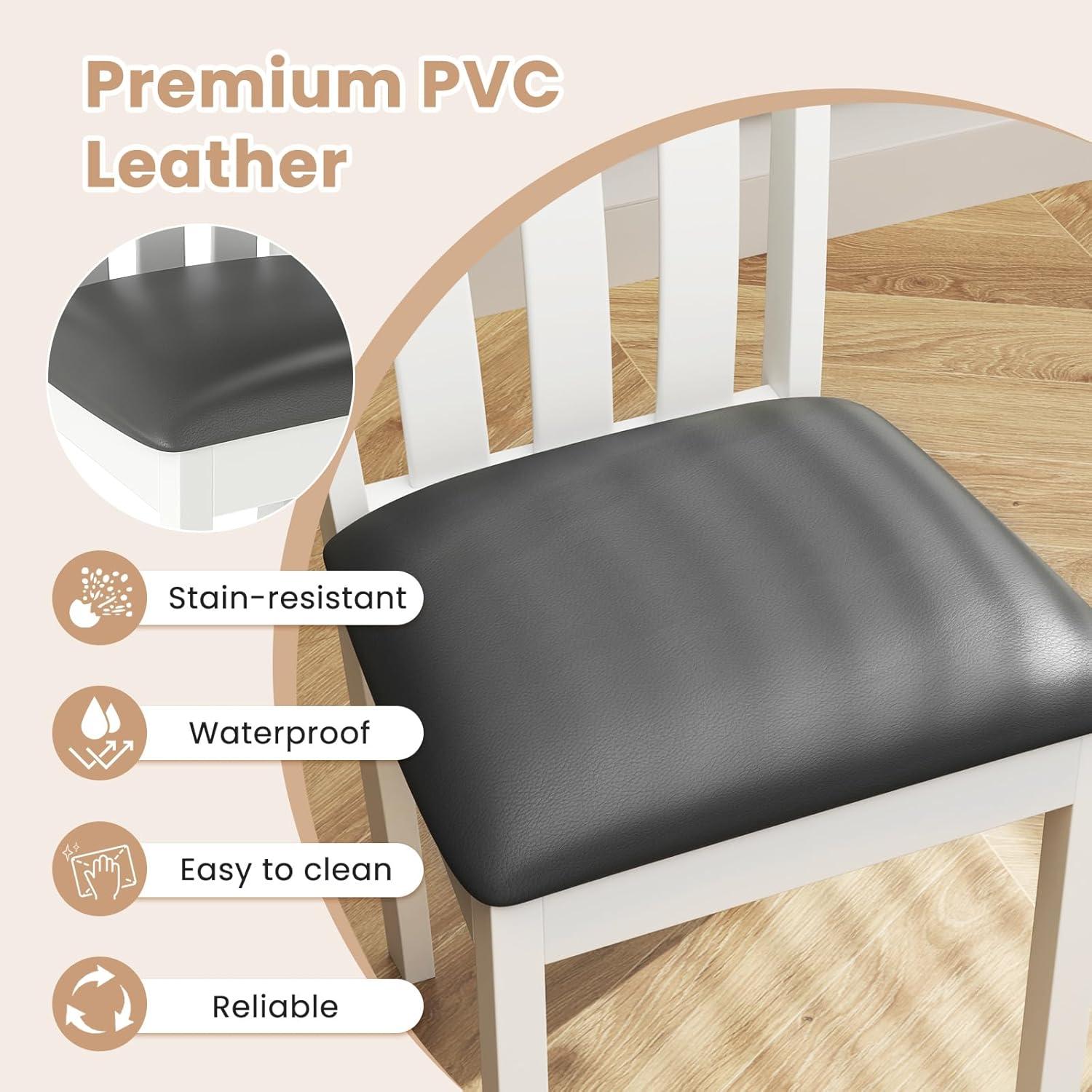 Lark Manor™ Dining Chair Set of 2 Upholstered Wooden Kitchen Chairs with Padded Seat and Rubber Wood Frame