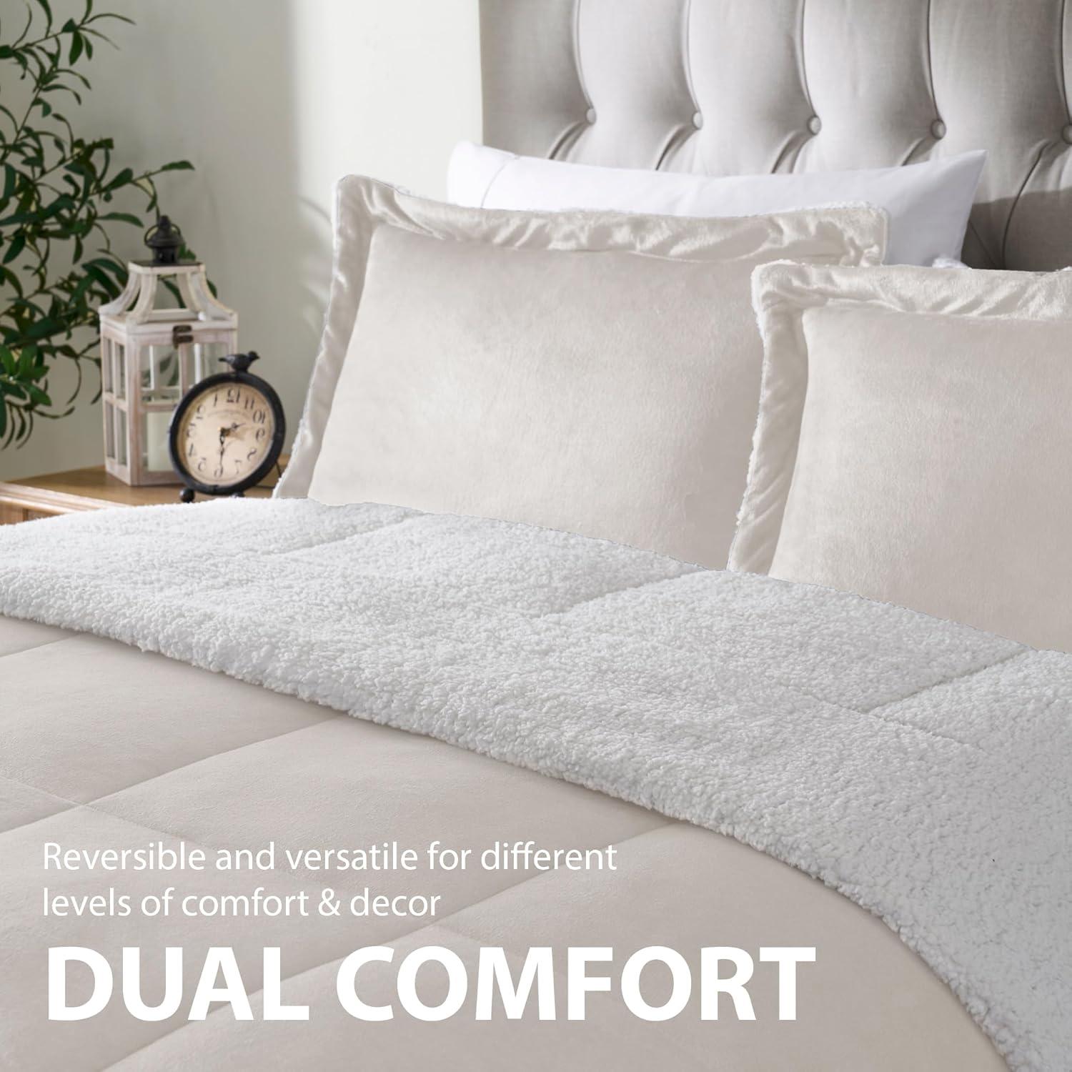 Ultra Plush Reversible Micro-Mink and Sherpa 3-Piece Comforter Set