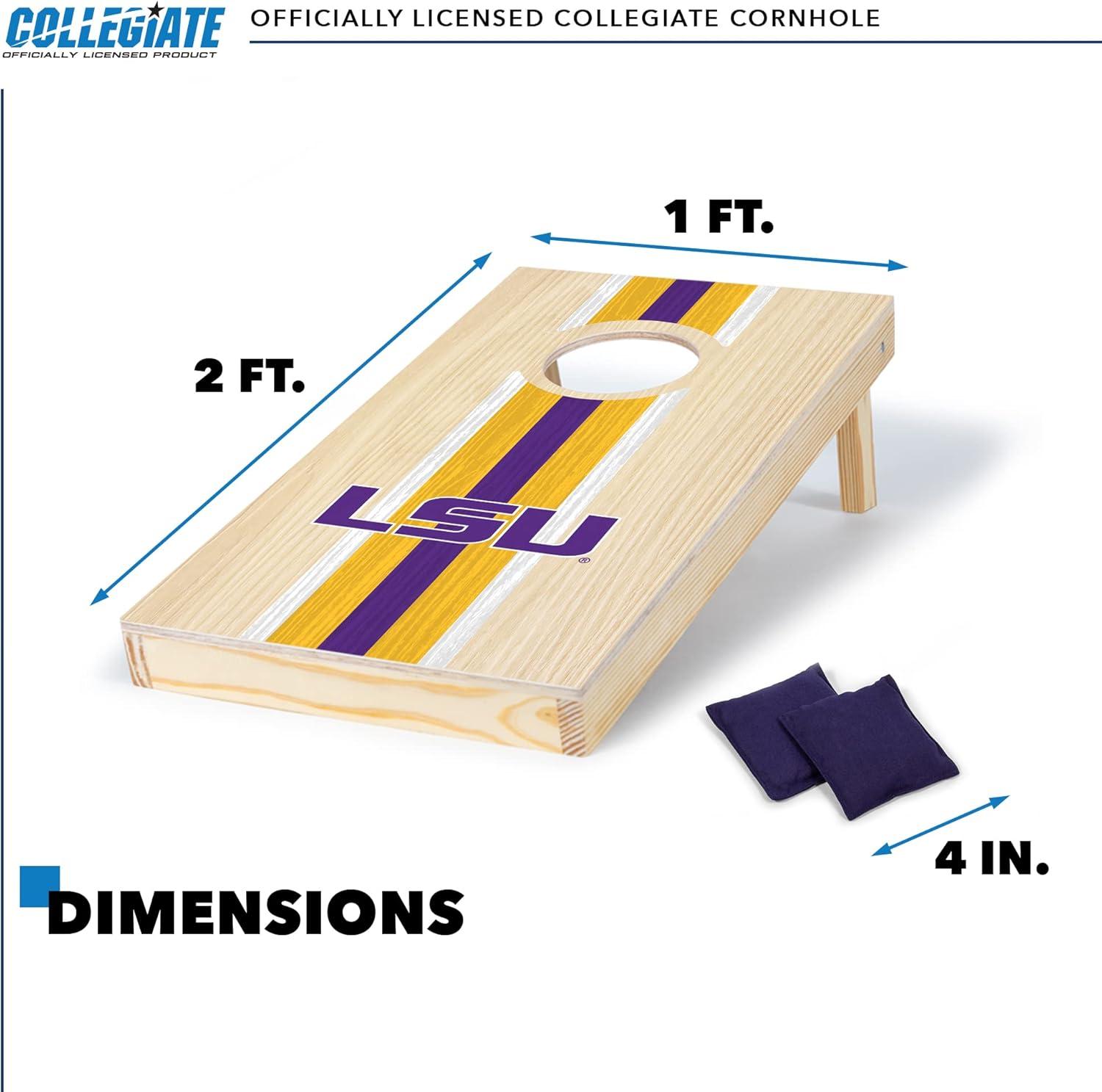 LSU Tigers 1'x2' Natural Wood Cornhole Set with Bean Bags