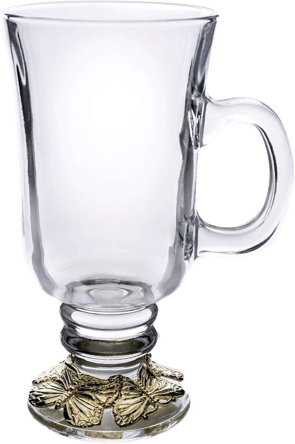 Arthur Court Designs Butterfly Plated Glass Irish Coffee Mug