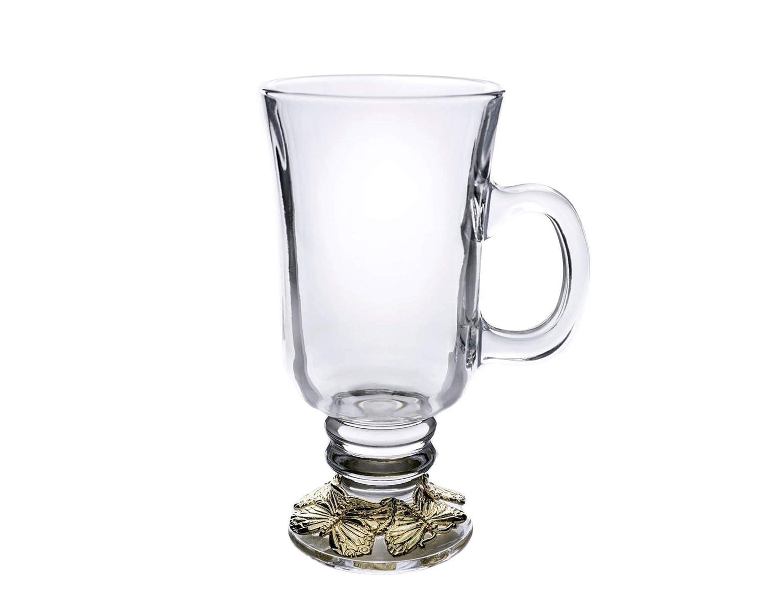 Arthur Court Designs Butterfly Plated Glass Irish Coffee Mug