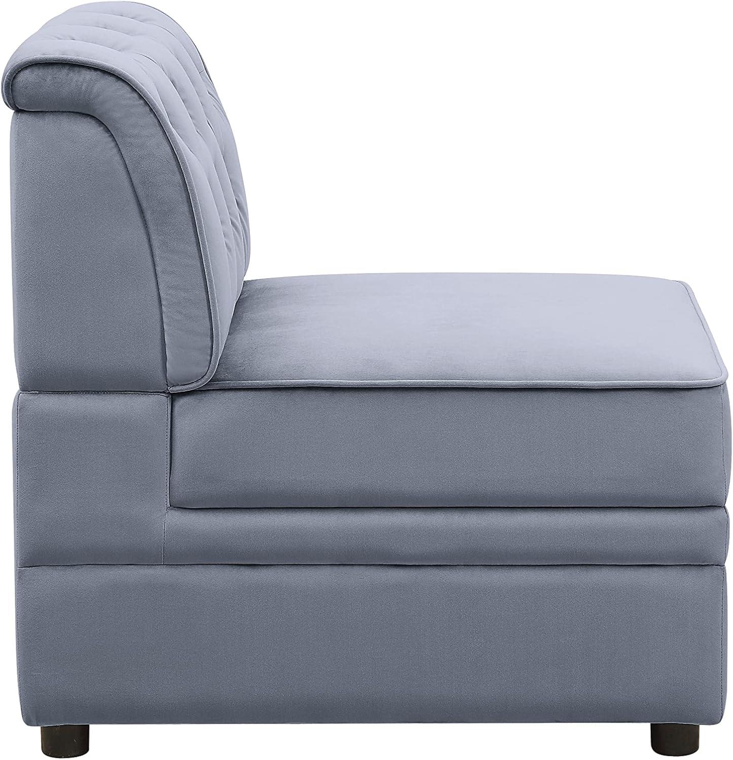 29" Bois Li Accent Chair Gray Velvet - Acme Furniture