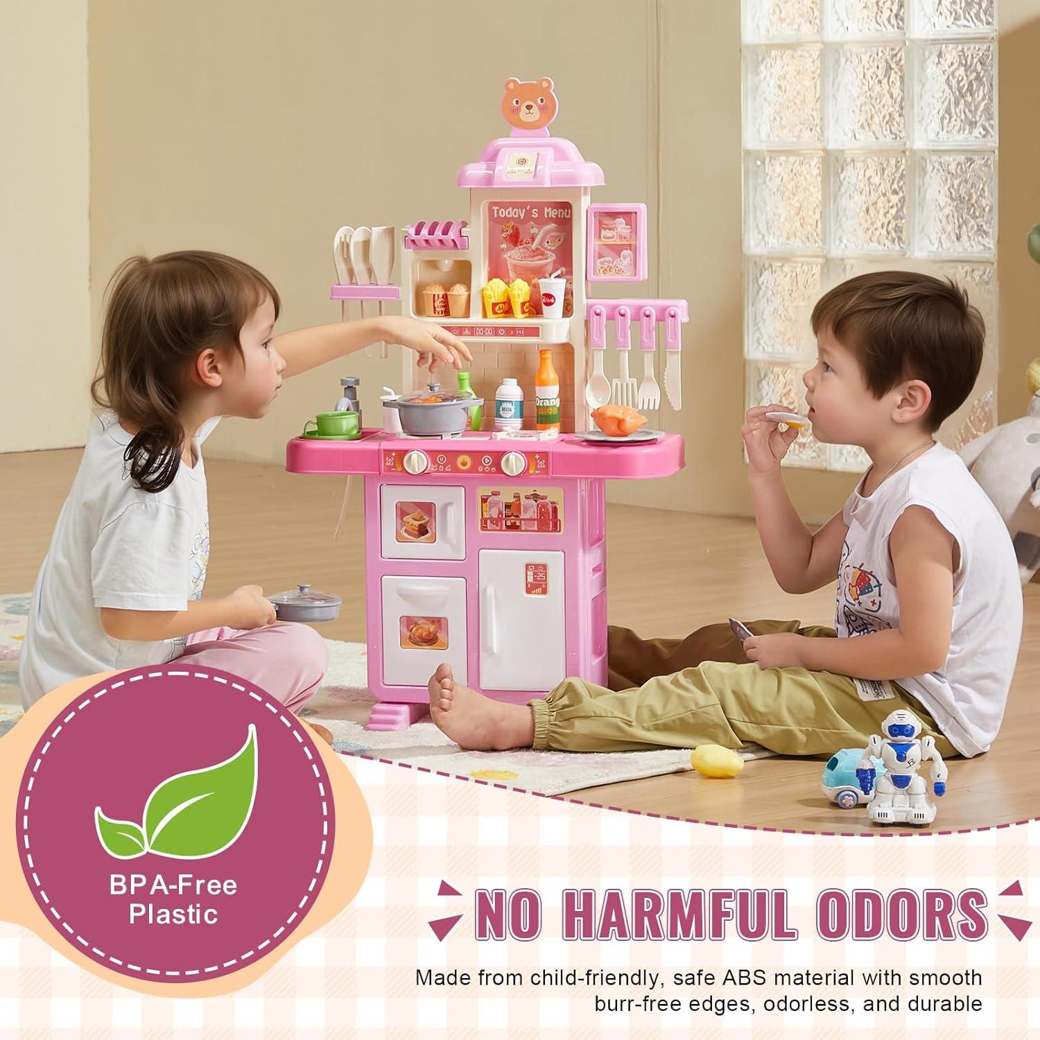Kids Kitchen Playset Play Kitchen for Kids Corner Wooden Play Kitchen 2-4 Years - Kitchens