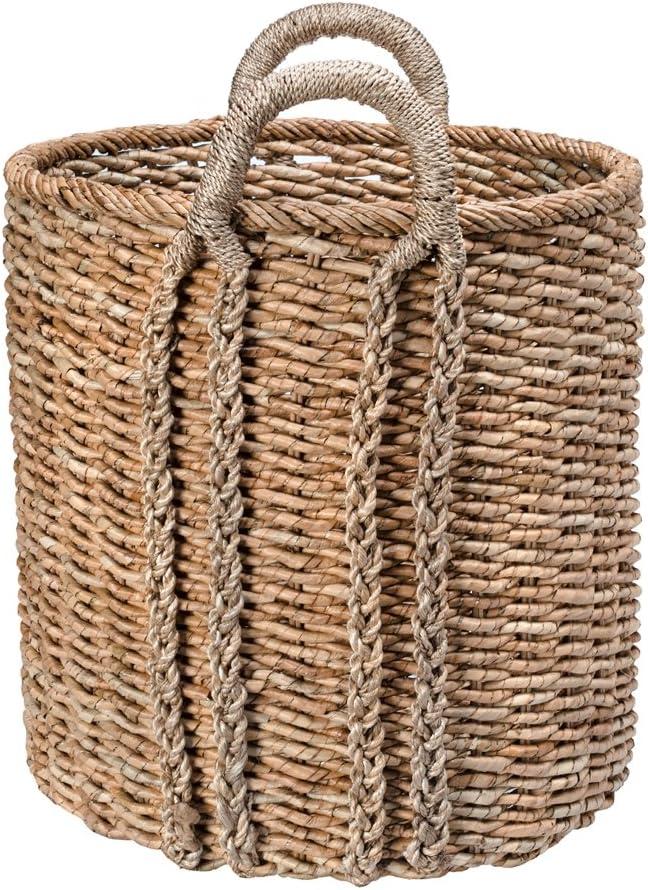 Kouboo Oversized Round Seagrass Basket, Bin For Storage Organizer Tote For Bedroom, Living Room, Bathroom