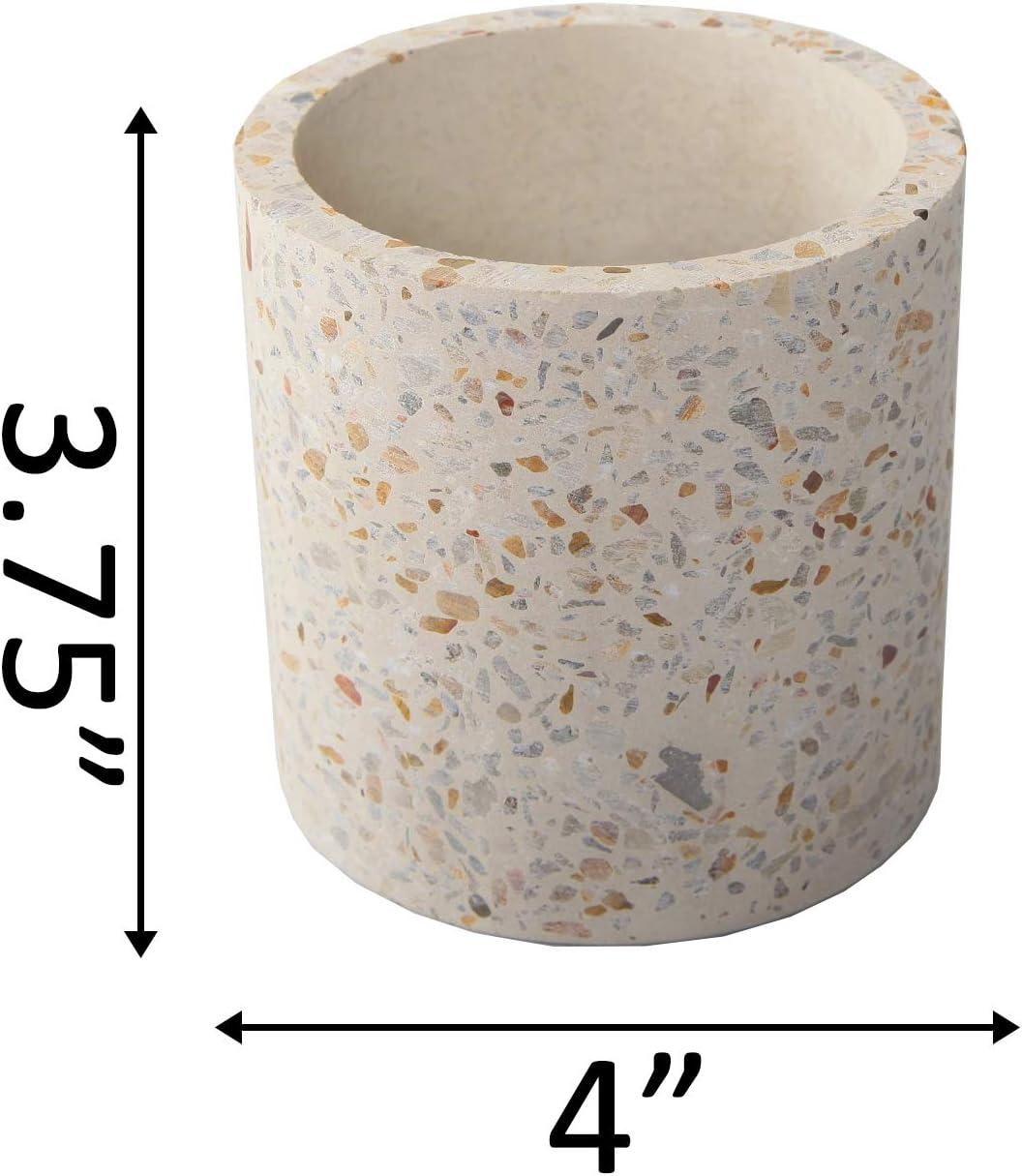 Artisan-Crafted Natural Terrazzo 4" Indoor Planter