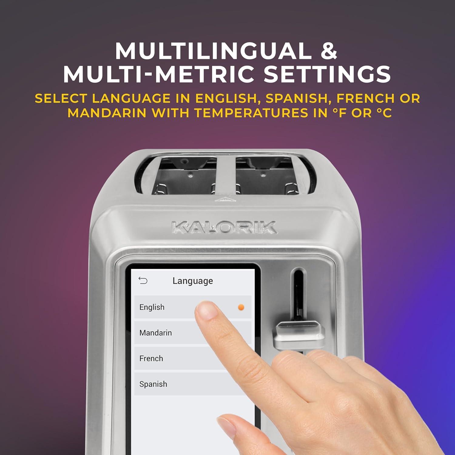 Kalorik Stainless Steel 2-Slice Toaster with Digital Touchscreen