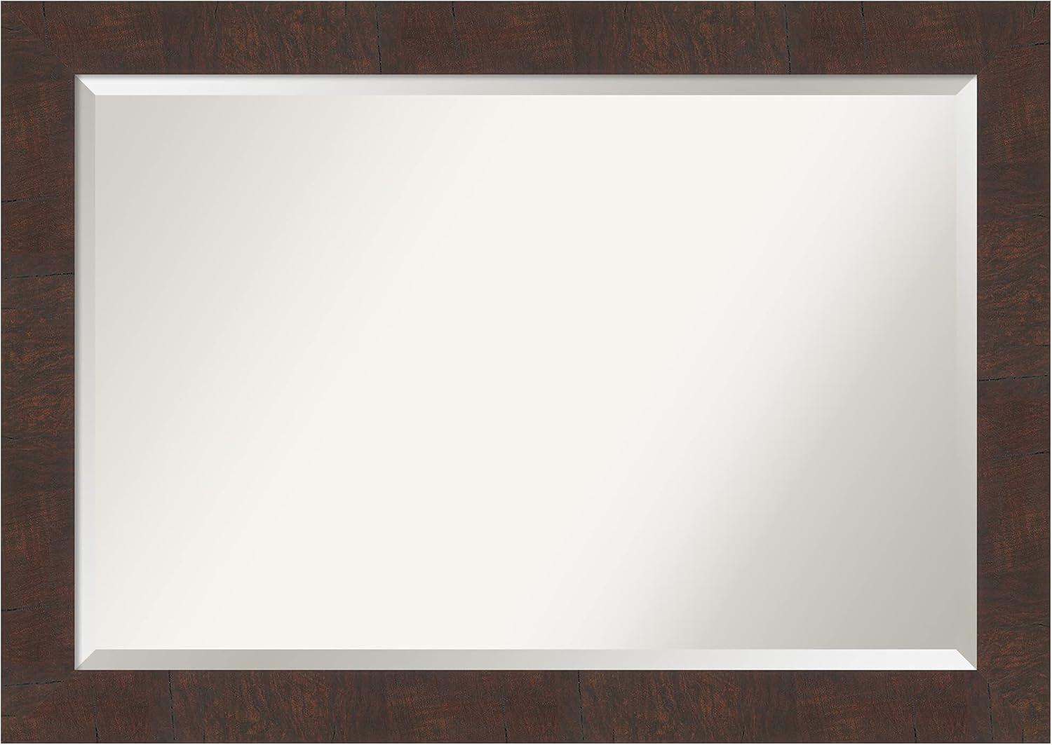 Wildwood Brown Distressed Walnut Rectangular Wall Mirror