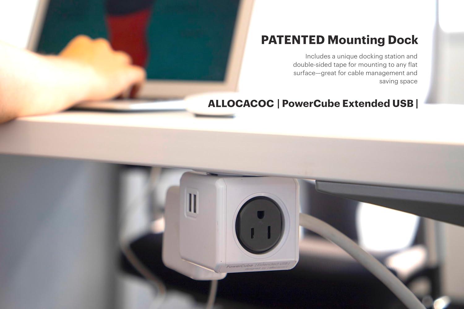 Power Cube Accessory 4424GY/USORPC 4-Outlet Extended USB Power Bar 10ft Grey Electronic Consumer Electronics