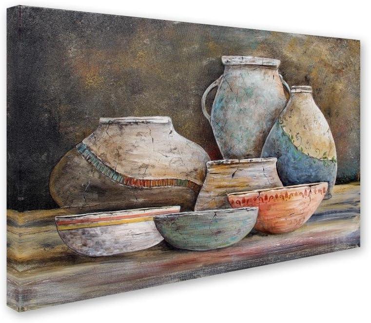 Trademark Fine Art - 22"x32" Jean Plout 'Clay Pottery Still Life 1' Canvas Art