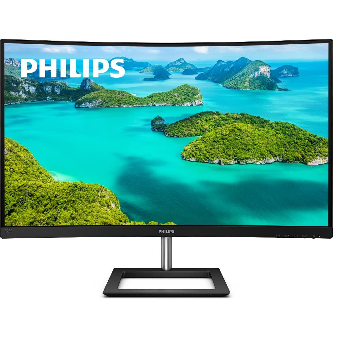 Curved 32" 4K UHD IPS Monitor with Built-In Speakers - Black