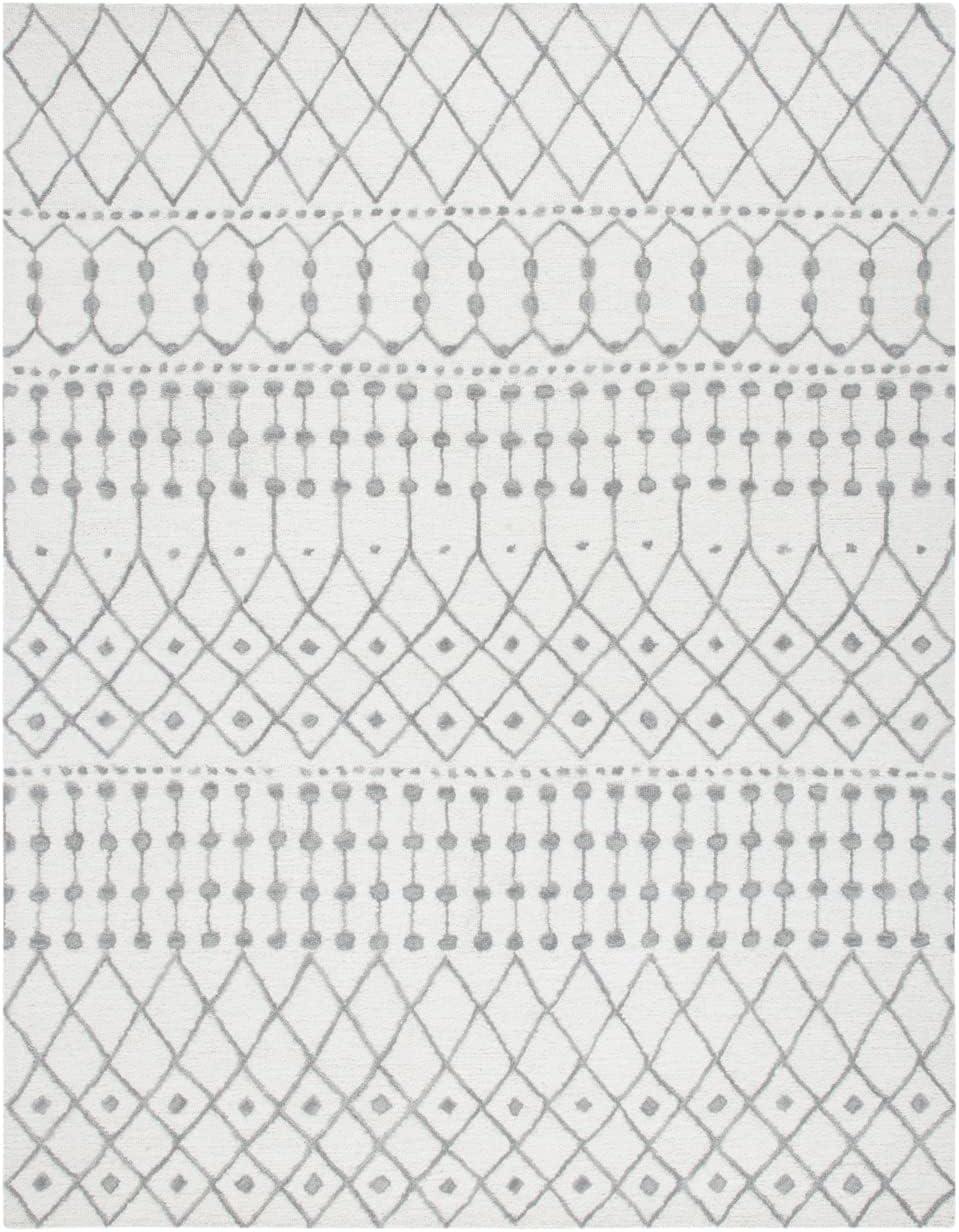 SAFAVIEH Blossom Aspen Geometric Wool Area Rug, Ivory/Grey, 10' x 14'