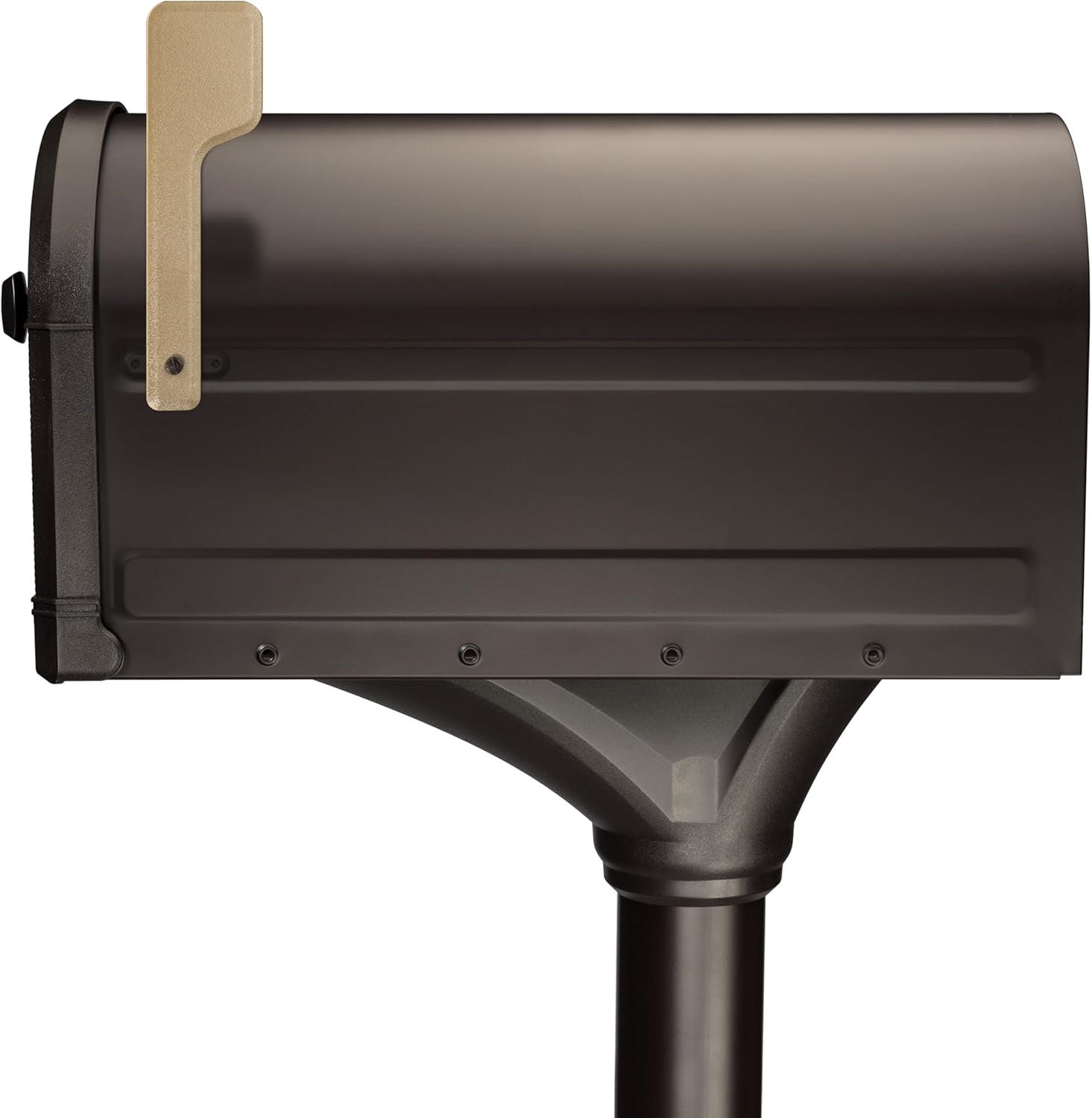 Architectural Mailboxes  Roxbury Post Mount Mailbox & Premium Steel Combo - Rubbed Bronze - Large