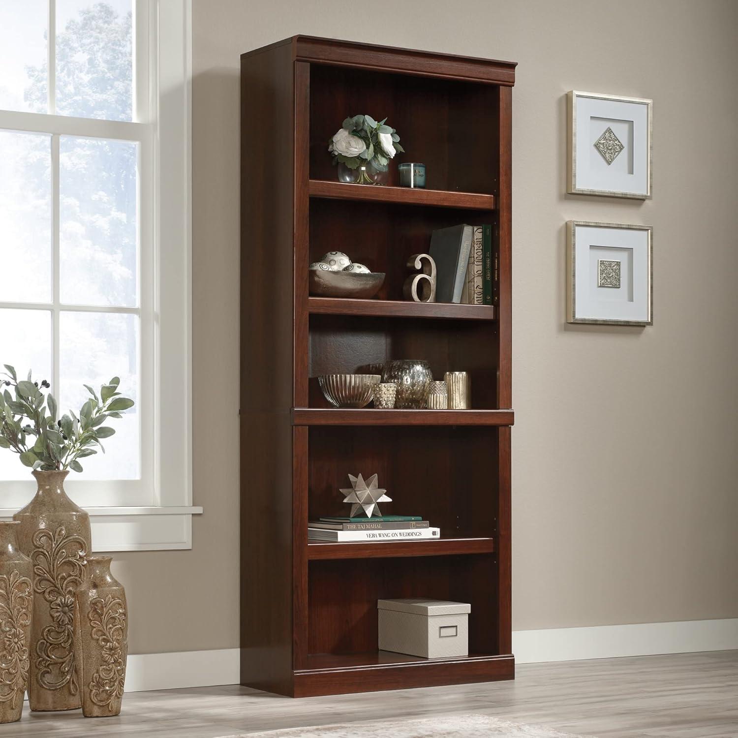 Mulled Cherry 72"H 5-Shelf Adjustable Bookcase