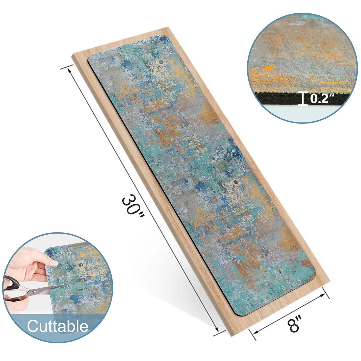 Stair Treads Non Slip for Wooden Steps, 15PCS 8"x30" Rosy Rubber Backing Stair Runner Mats