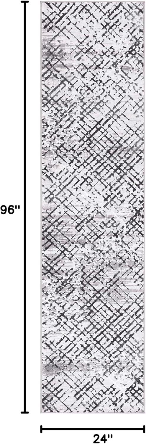 Amelia ALA275 Power Loomed Runner Rug - Gray/Charcoal - 2'x8' - Safavieh.