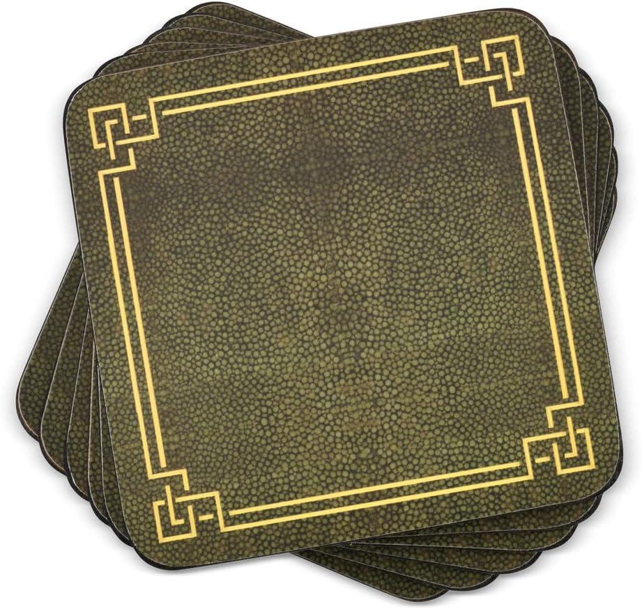 Pimpernel Shagreen Leather Coasters 4"X 4"