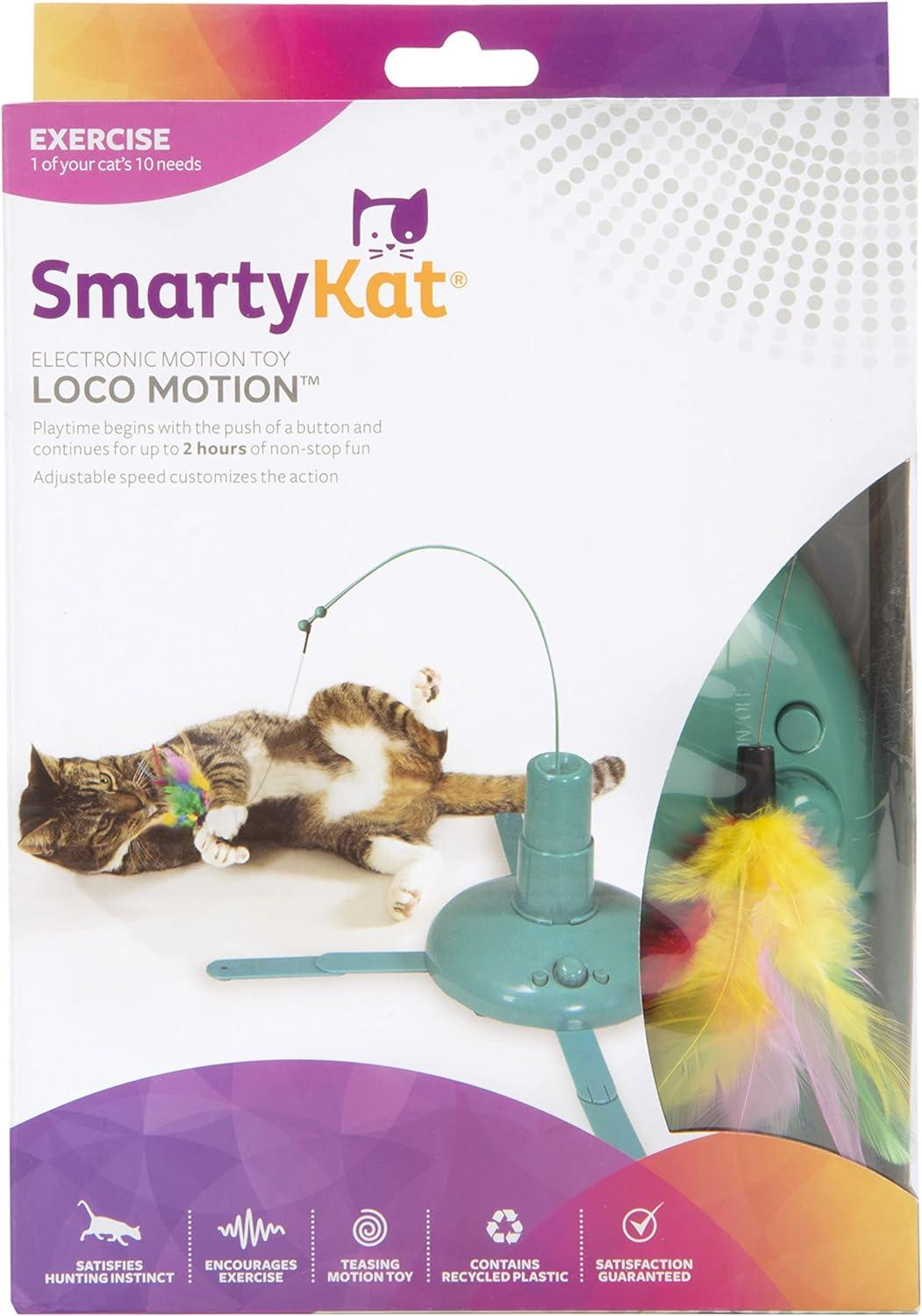 SmartyKat Loco Motion Electronic Motion Teaser Wand Cat Toy, Battery Powered