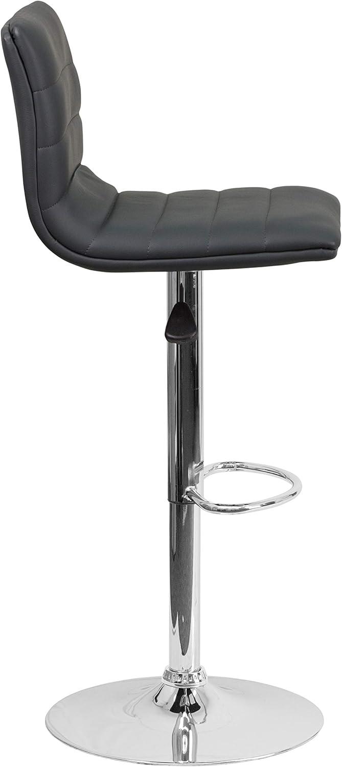 Flash Furniture Modern Vinyl Adjustable Height Barstool with Horizontal Stitch Back