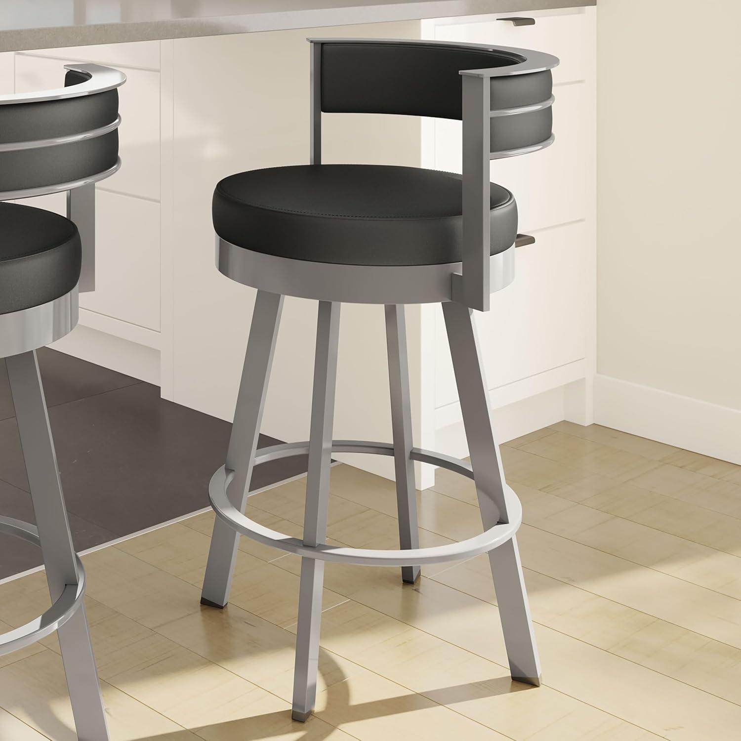 26" Browser Swivel Counter Height Barstool with Upholstered Seat - Amisco