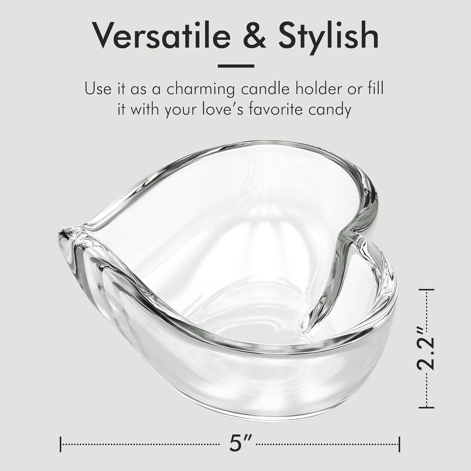Heart 2.2'' H Crystal Tabletop Votive Holder with Candle Included