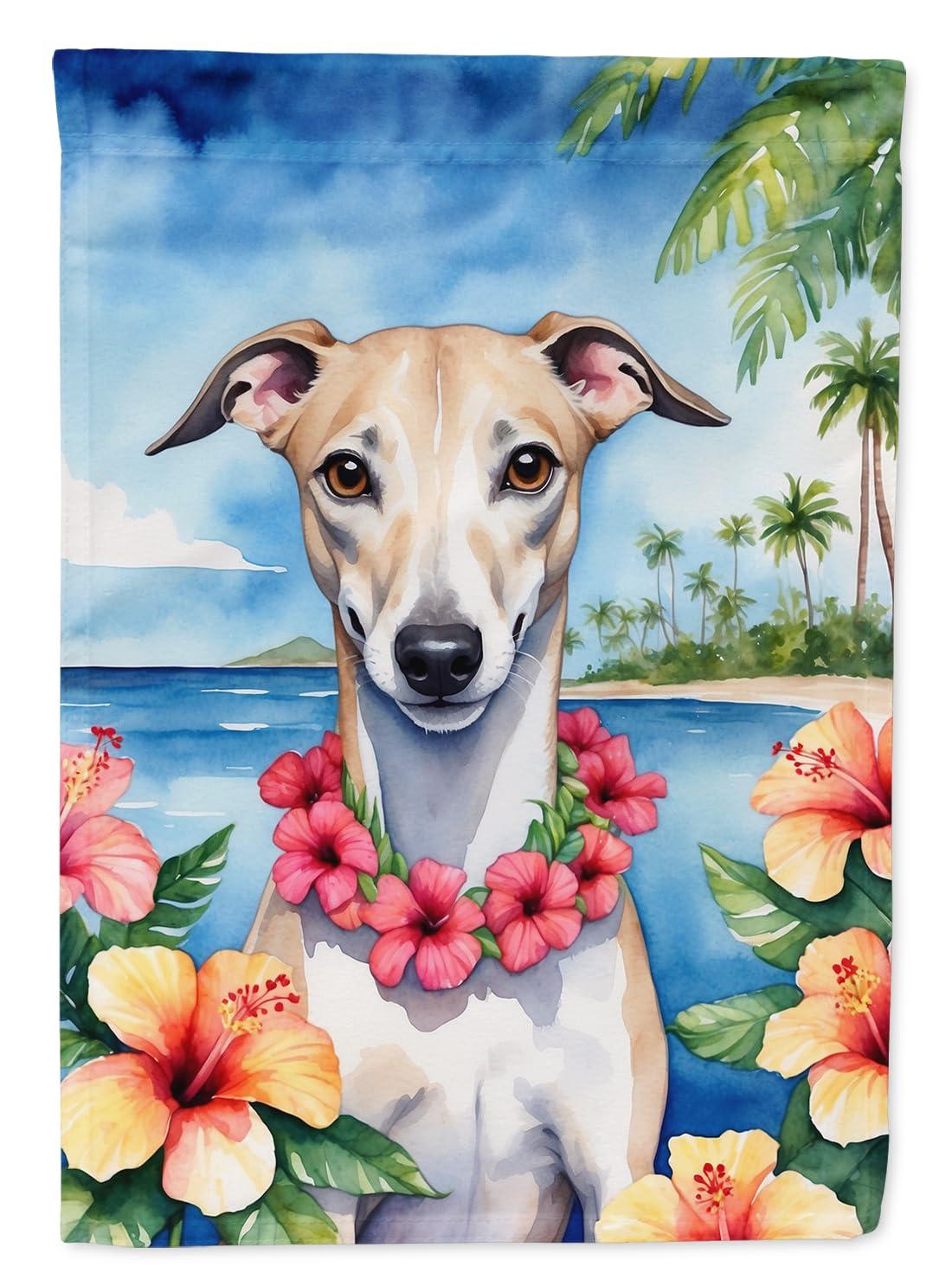 Whippet Luau Garden Flag 11.25 in x 15.5 in