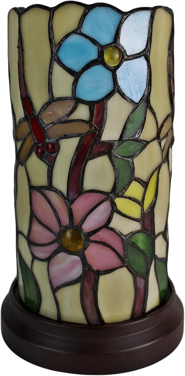 Amora Lighting Tiffany Style Dragonfly Hand-Crafted Mini Table Lamp 10 Inch Tall