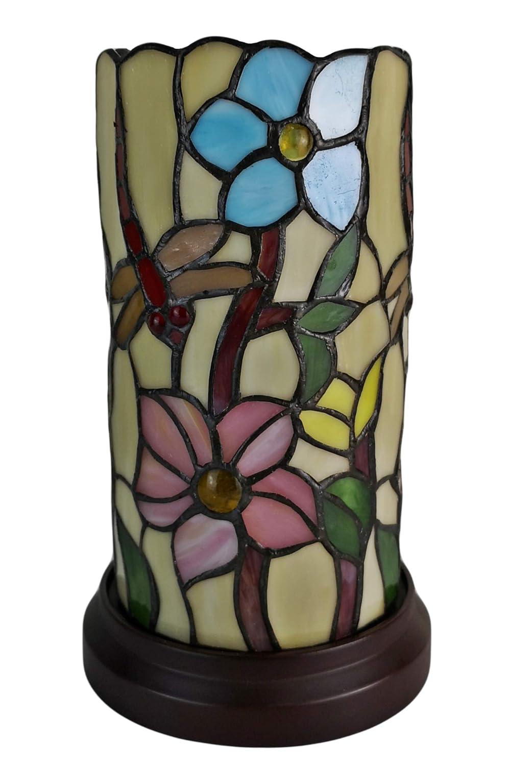 Amora Lighting Tiffany Style Dragonfly Hand-Crafted Mini Table Lamp 10 Inch Tall