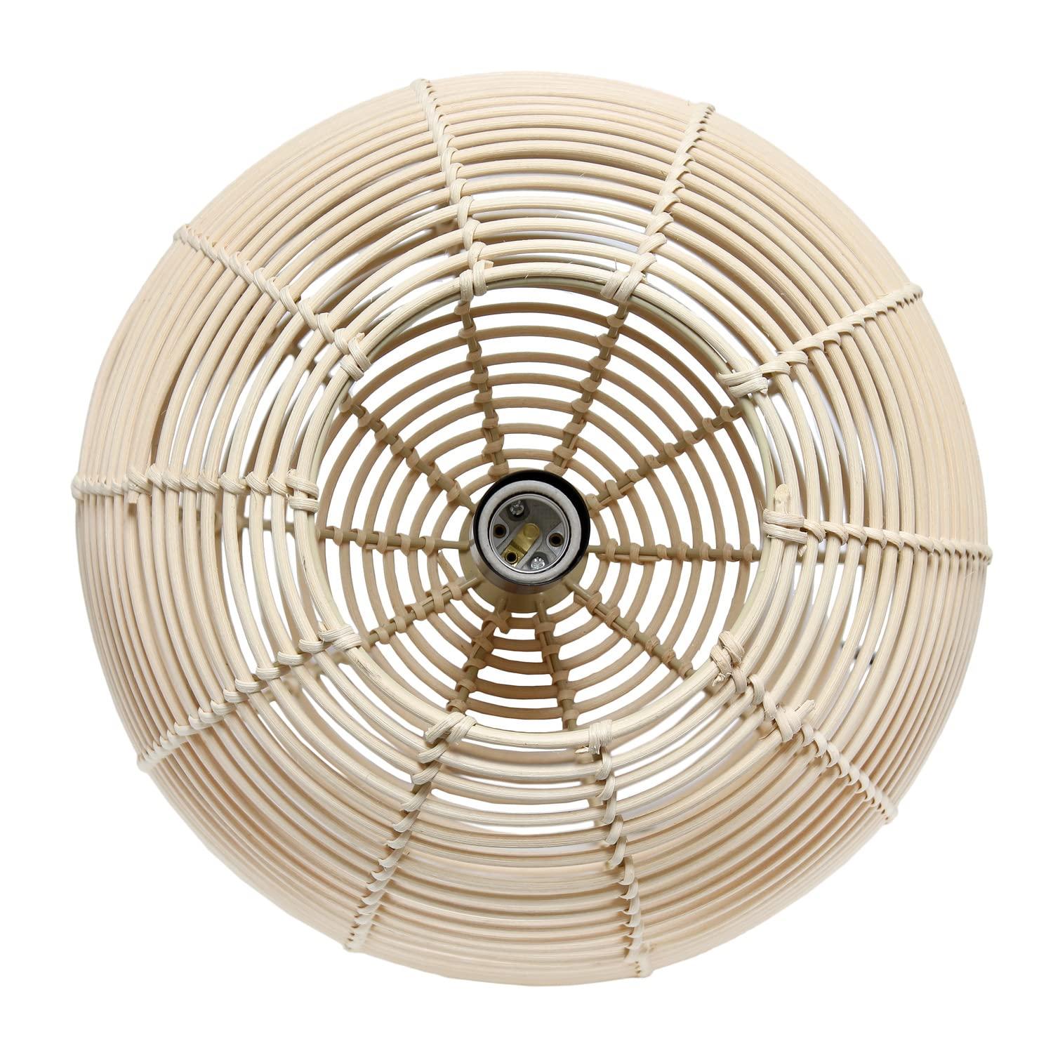 Natural Globe Pendant Ceiling Light Beige - Elegant Designs: Rattan Fixture, UL Listed, 60W Max