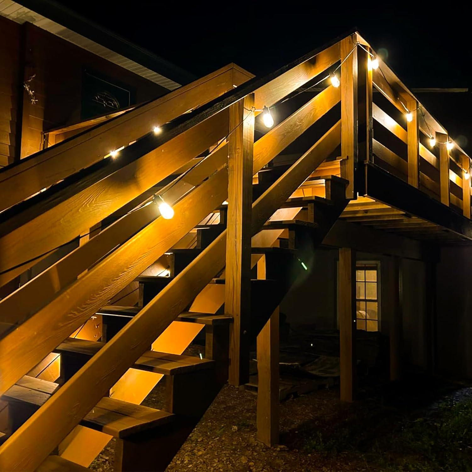 96FT Yellow LED Outdoor Globe String Lights