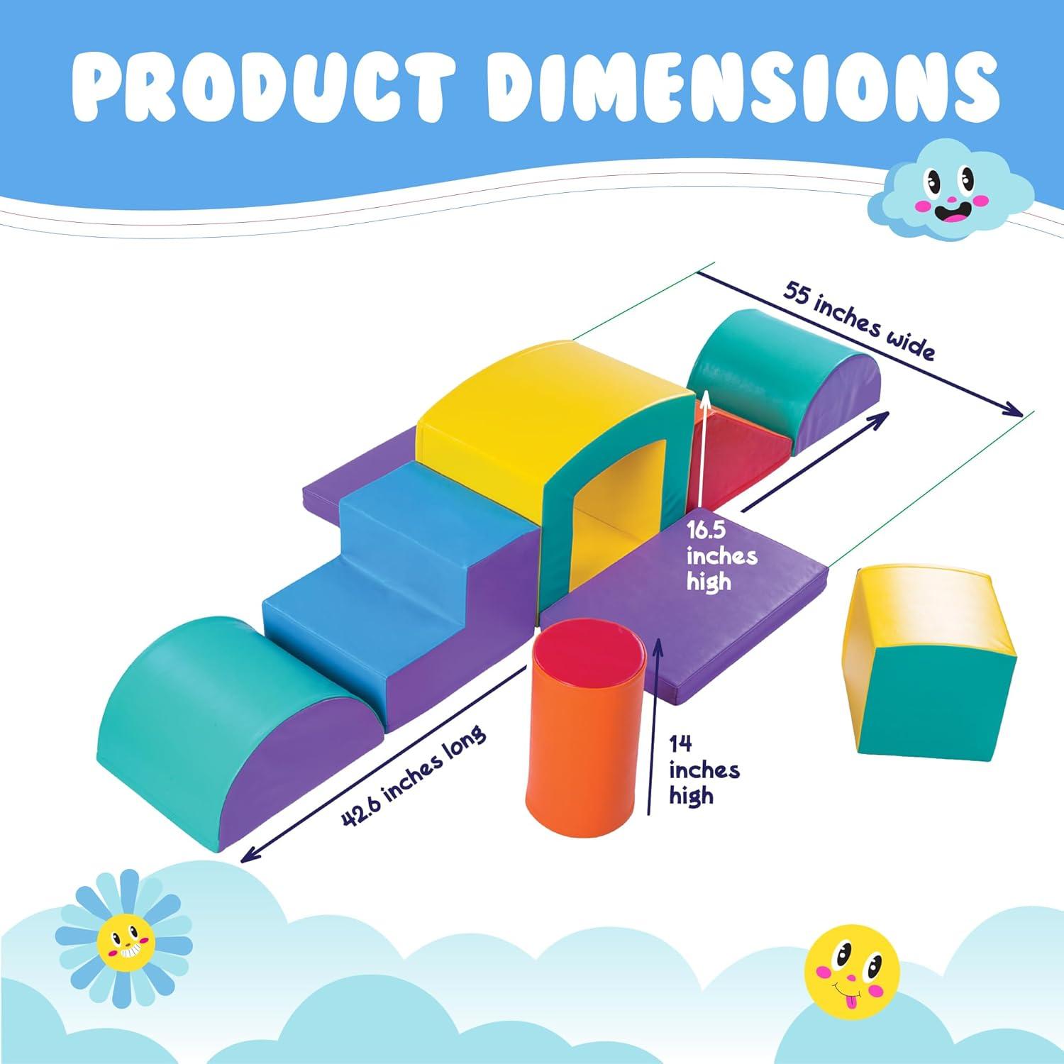 New Bounce Super Deluxe Soft Play Set - 9 Piece Climbing Set for Babies and Toddlers