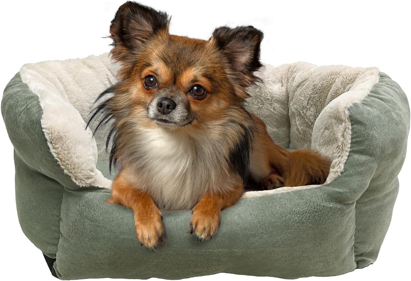 Sage Green Small Reversible Faux Suede Pet Bed