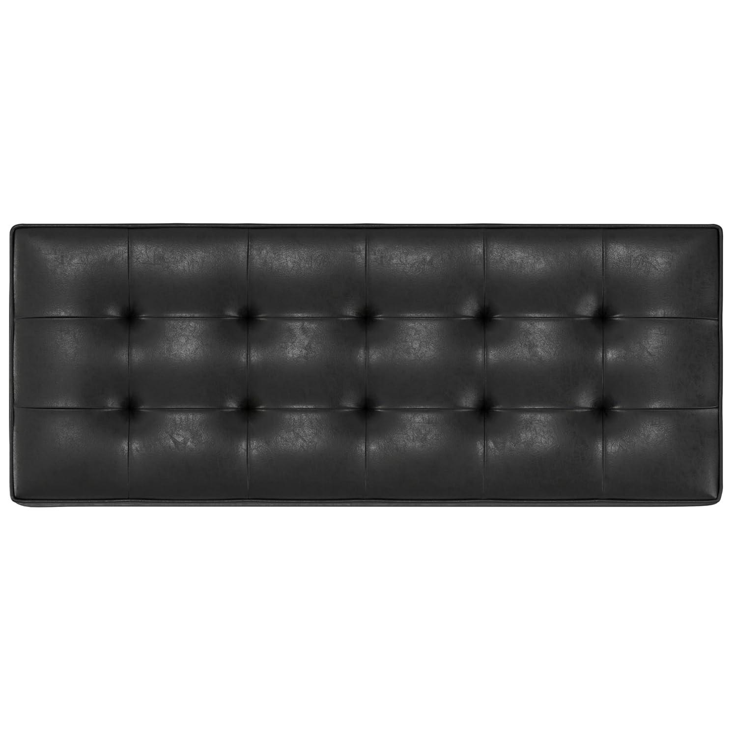 Simpli Home Cosmopolitan 44"W Transitional Tufted Storage Ottoman Bench with Lift Top