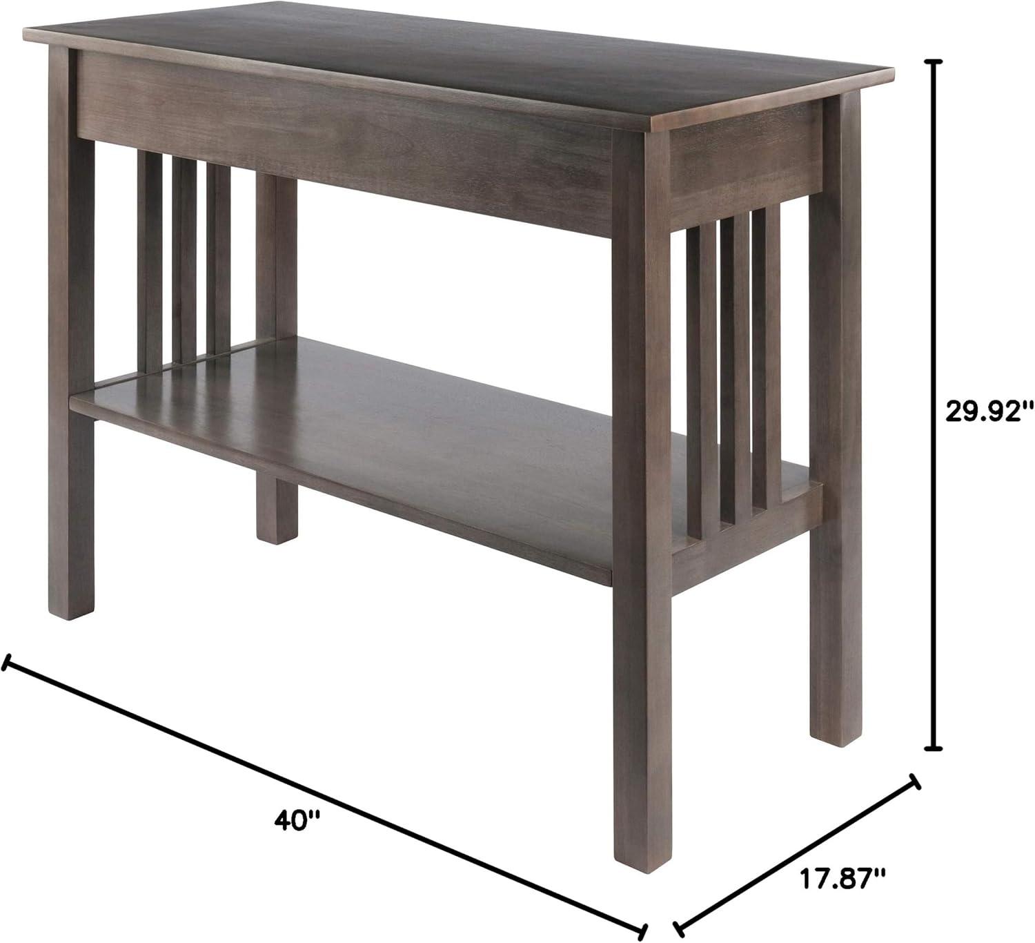 Stafford Console Hall Table Oyster Gray - Winsome: Modern Sofa Table with Storage Shelf & Drawer