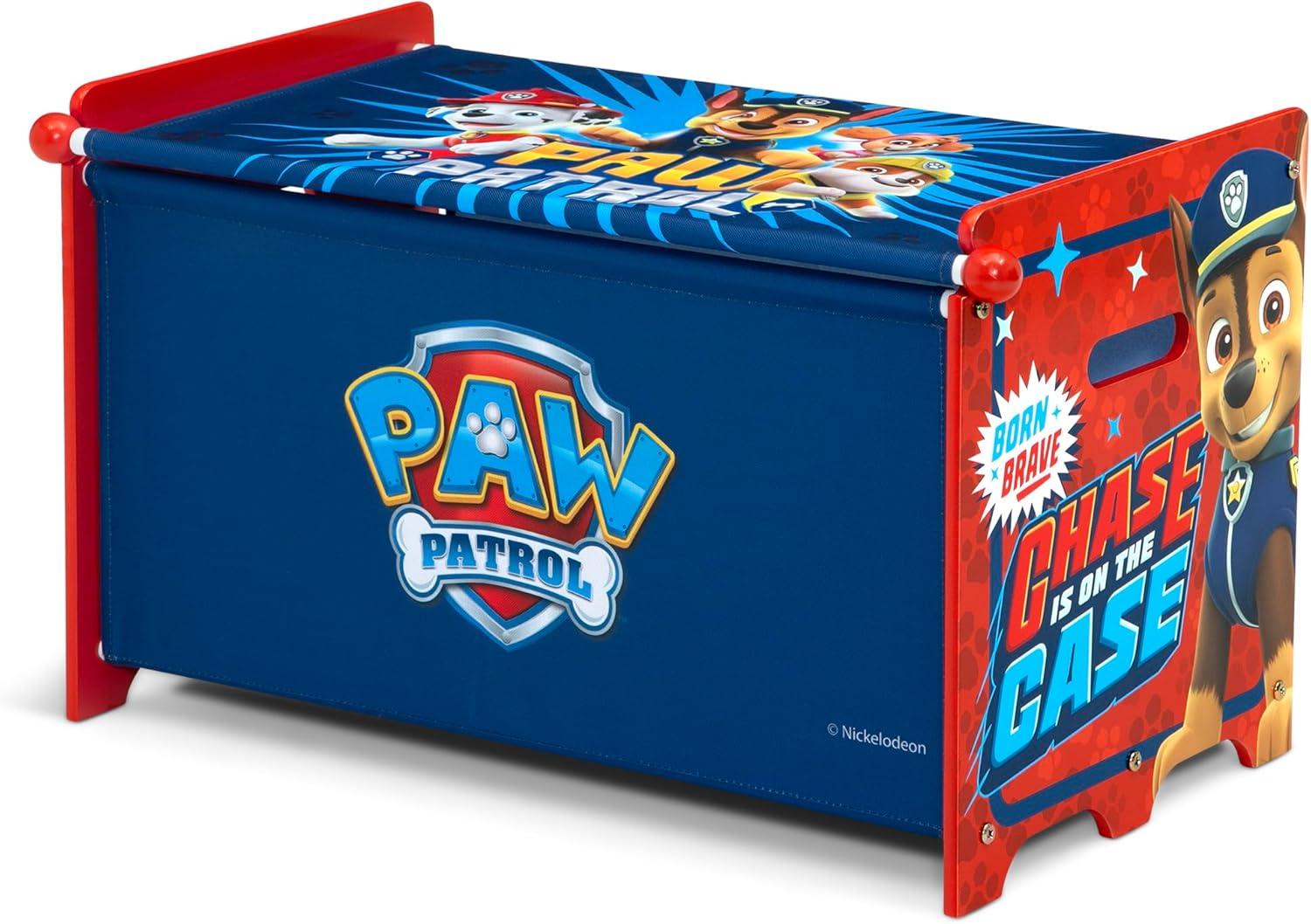 Delta Children PAW Patrol Toy Box with Retractable Fabric Top - Blue