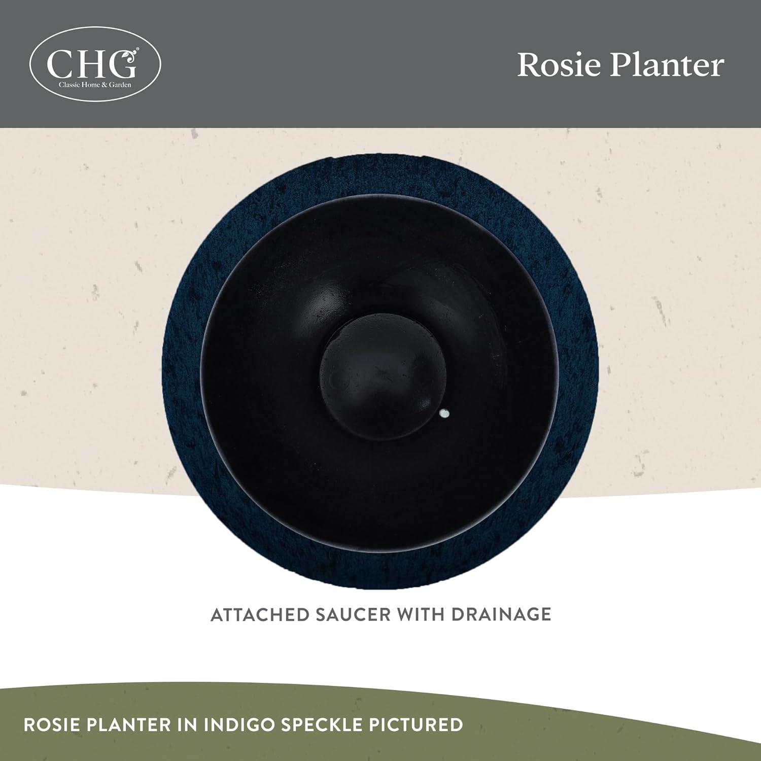 Classic Home and Garden 9010D-375R 10" Rosie Bowl Planter, Indigo Speckle