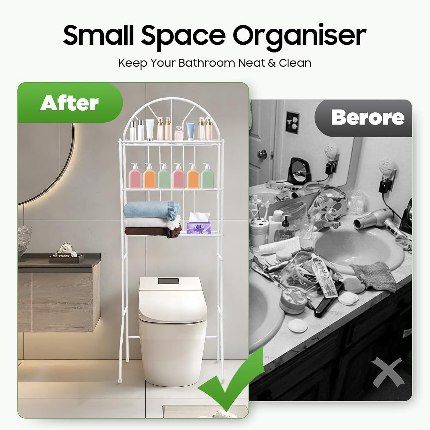 Over The Toilet Storage Rack Cabinet Organizer Shelf Bathroom Space Saver 3 Tier