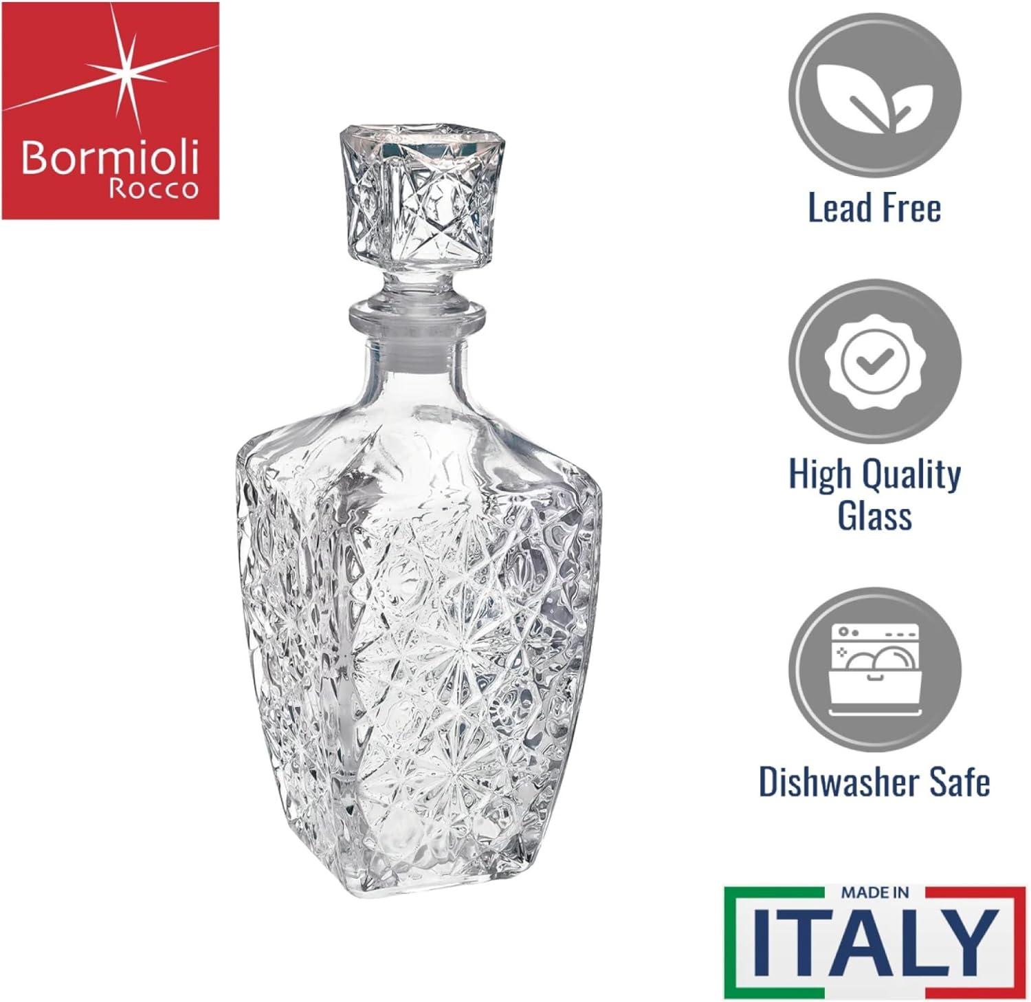 Bormioli Rocco 26.4 oz. Clear Glass Decanter with Stopper