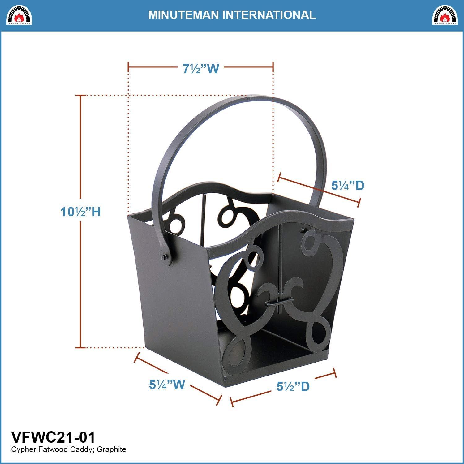 Graphite Wrought Iron Fatwood Caddy with Decorative Design