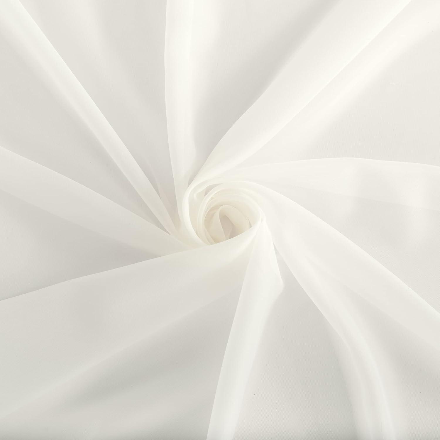 59"x84" No. 918 Sheer Emily Voile Tab Top Curtain Panel Eggshell: Transitional Indoor Polyester Drapery