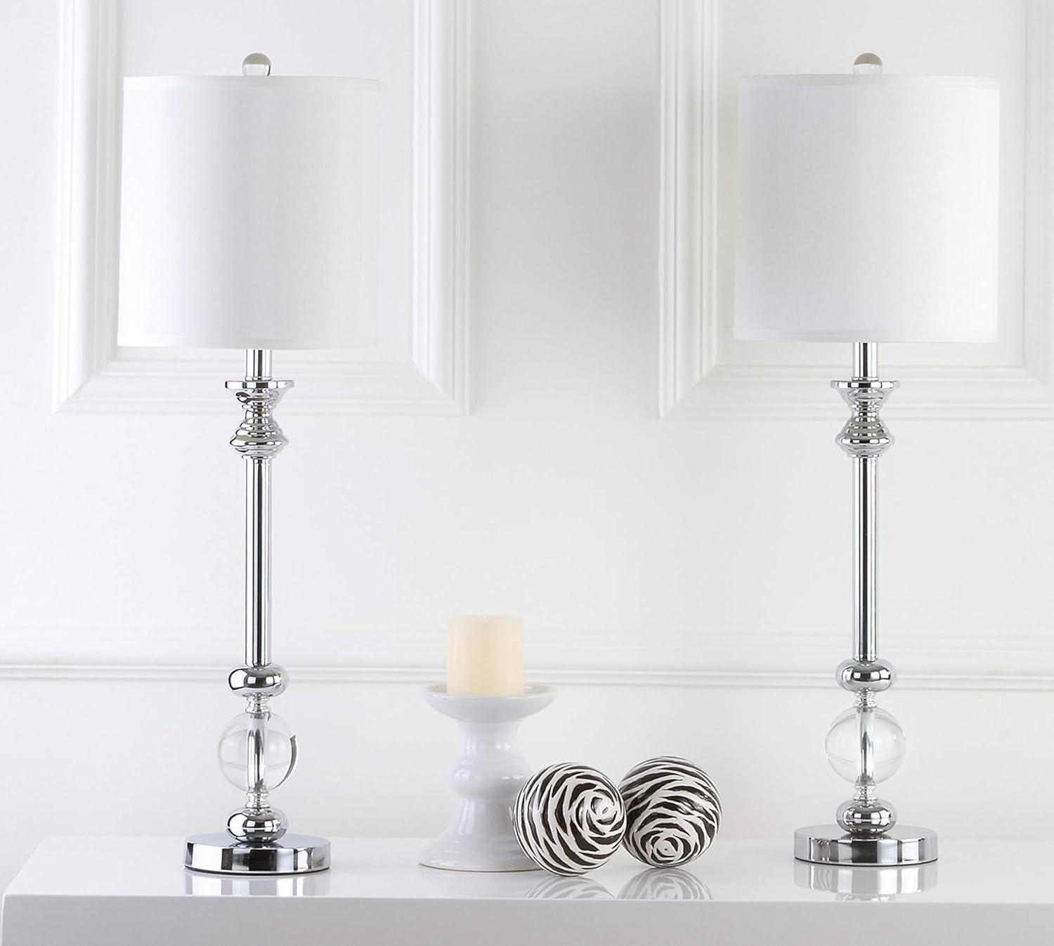 SAFAVIEH Erica 31 in. H Crystal Candlestick Table Lamp, Clear, Set of 2