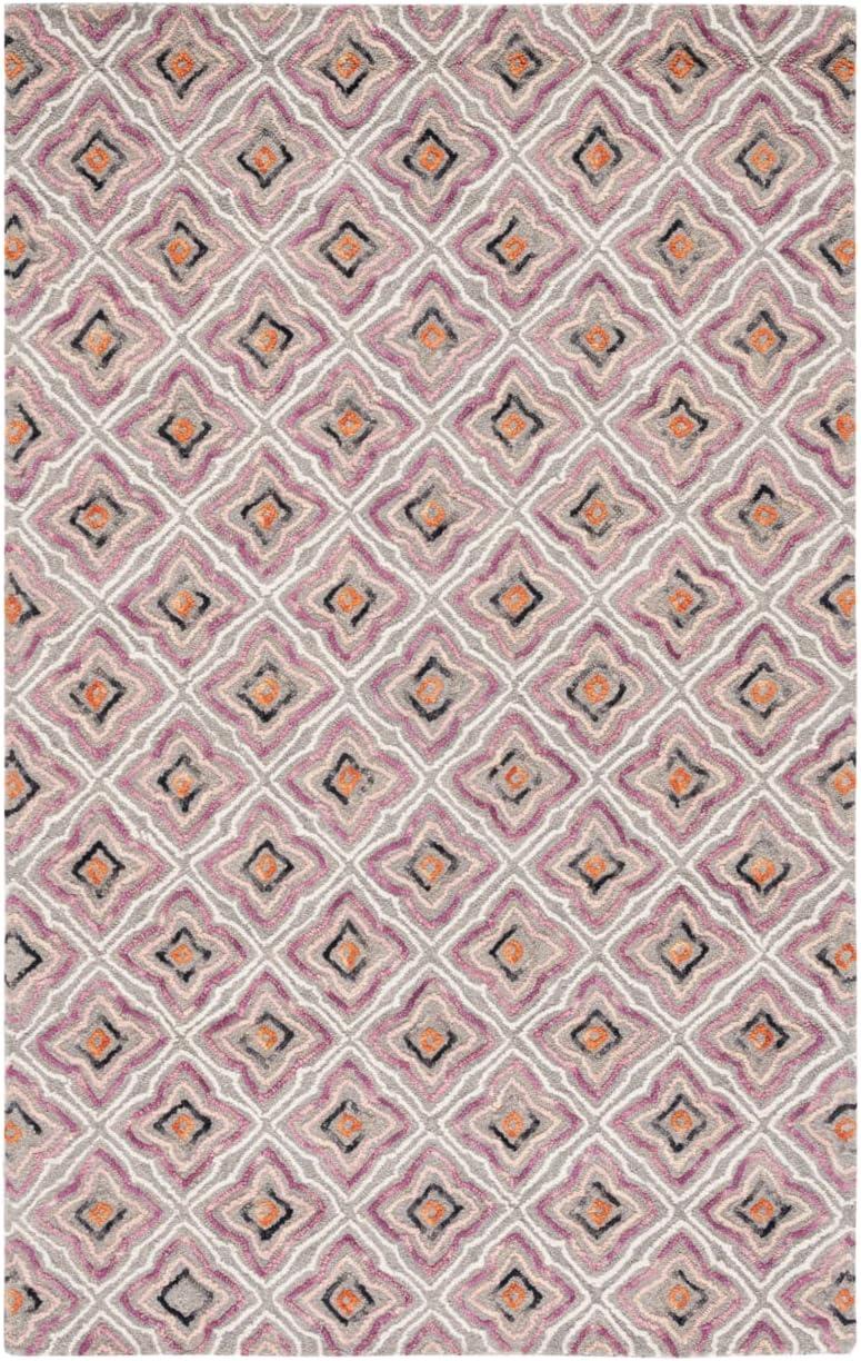 Trace TRC512 Hand Tufted Area Rug - Plum/Grey - 5'x8' - Safavieh.