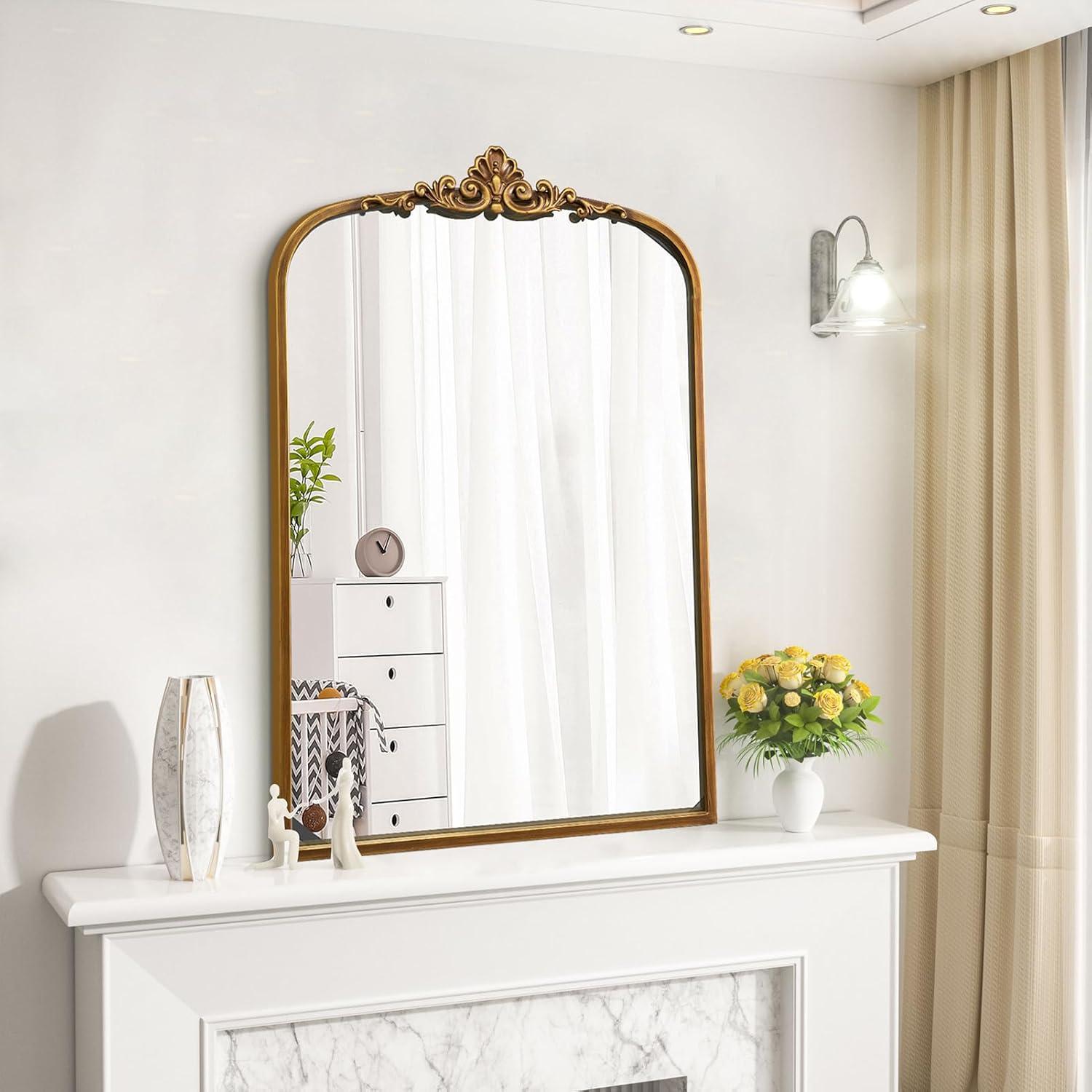 Crane Lake Gold Stainless Steel Rectangular Dresser Mirror