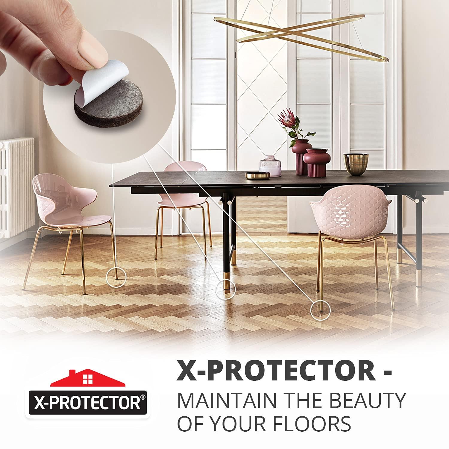 X-Protector Felt Furniture Pads 8 Pcs - 6” x 4 3/8” Heavy Duty Brown Felt Sheets - Cut to Size