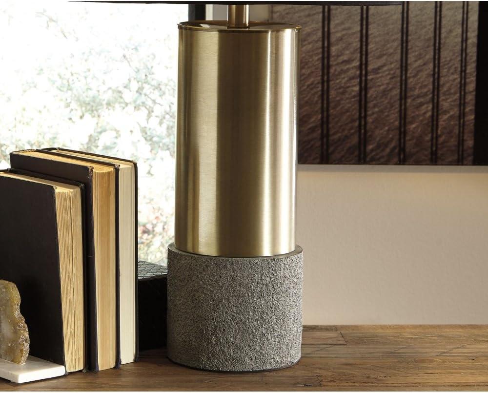Signature Design by Ashley Contemporary Jacek Table Lamp (Set of 2)  Gray/Brass Finish